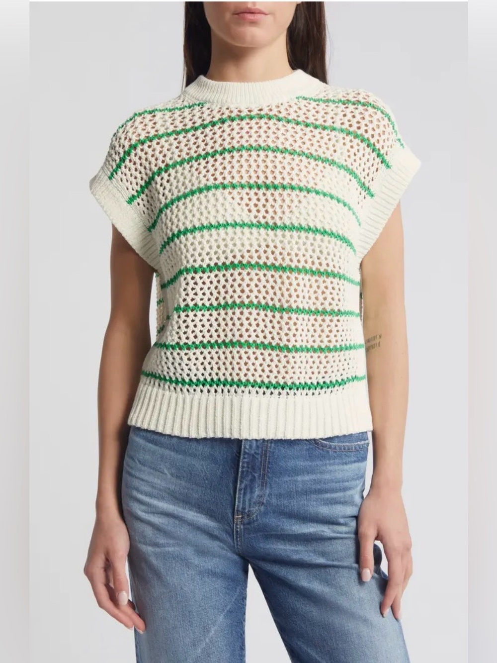MADEWELL Stripe Open Stitch Sweater size Small